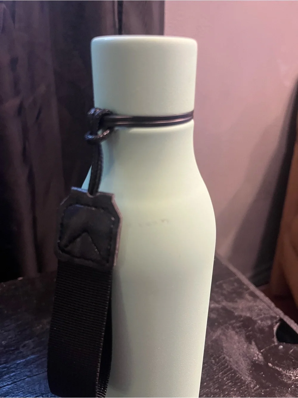 bkr Mint Green Stainless Steel Water Bottle with Black Strap